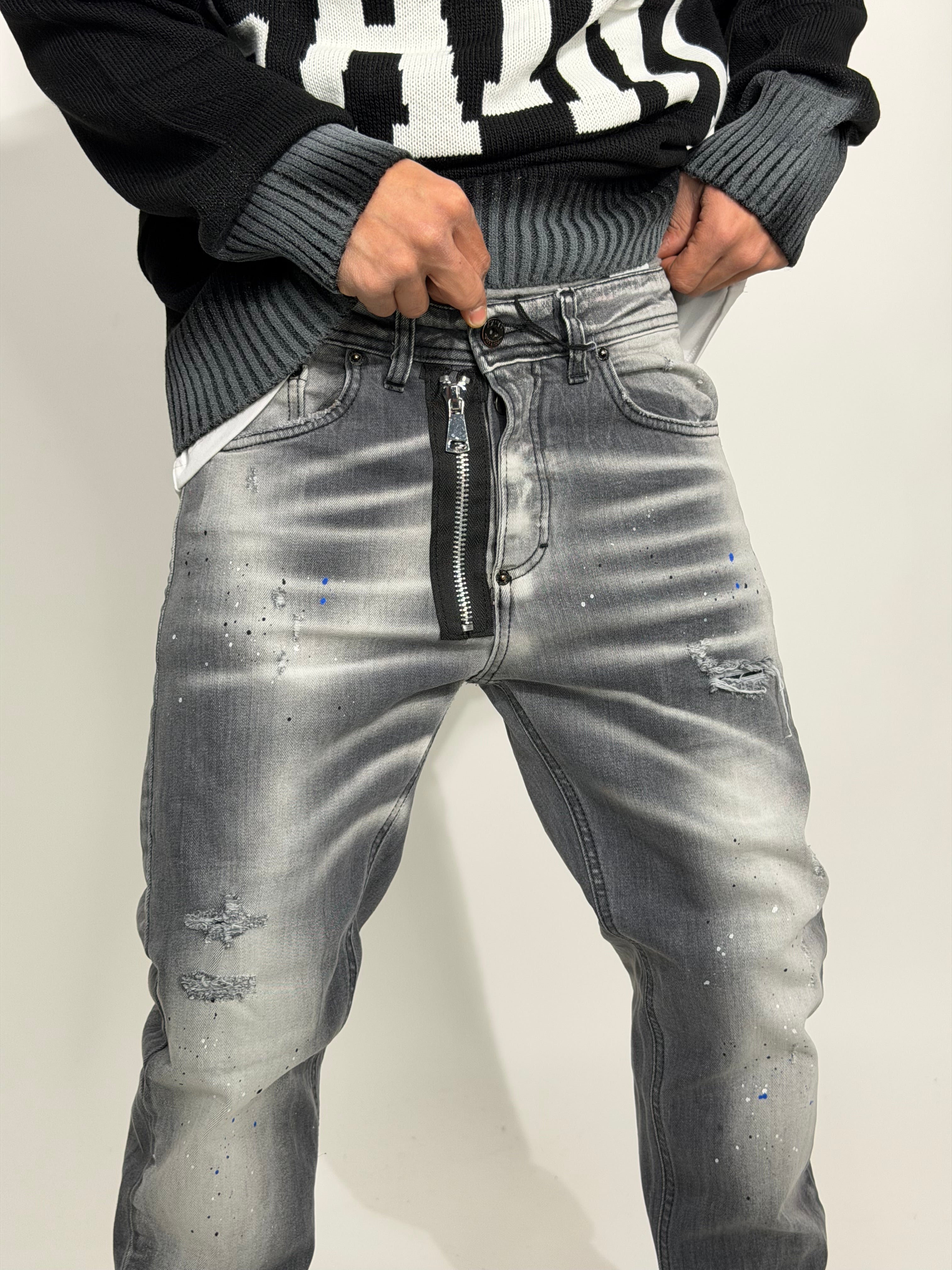 DENIM GAWIN GRAY ZIP 022