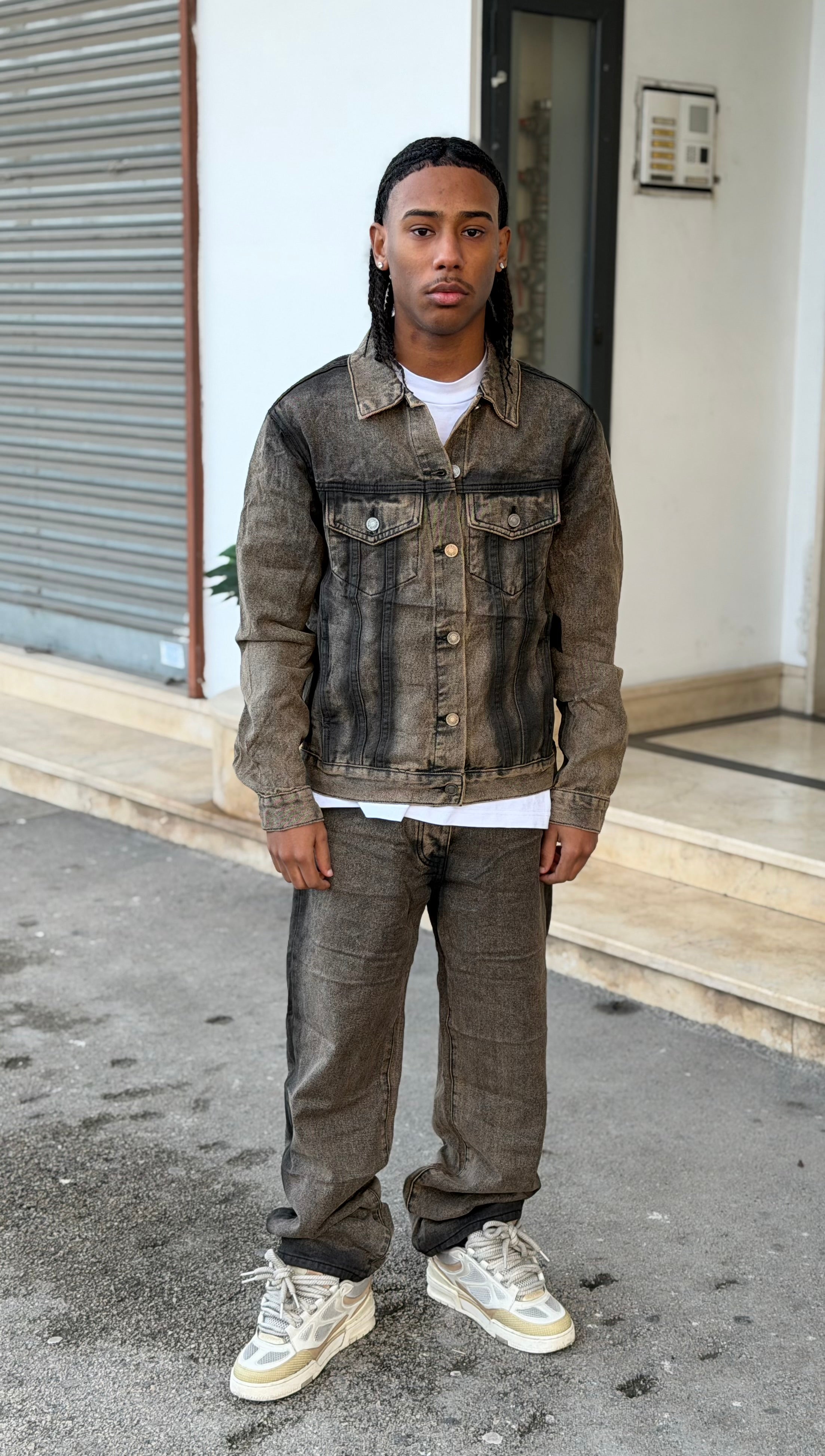 COORDSET DENIM BROWN JC8190G