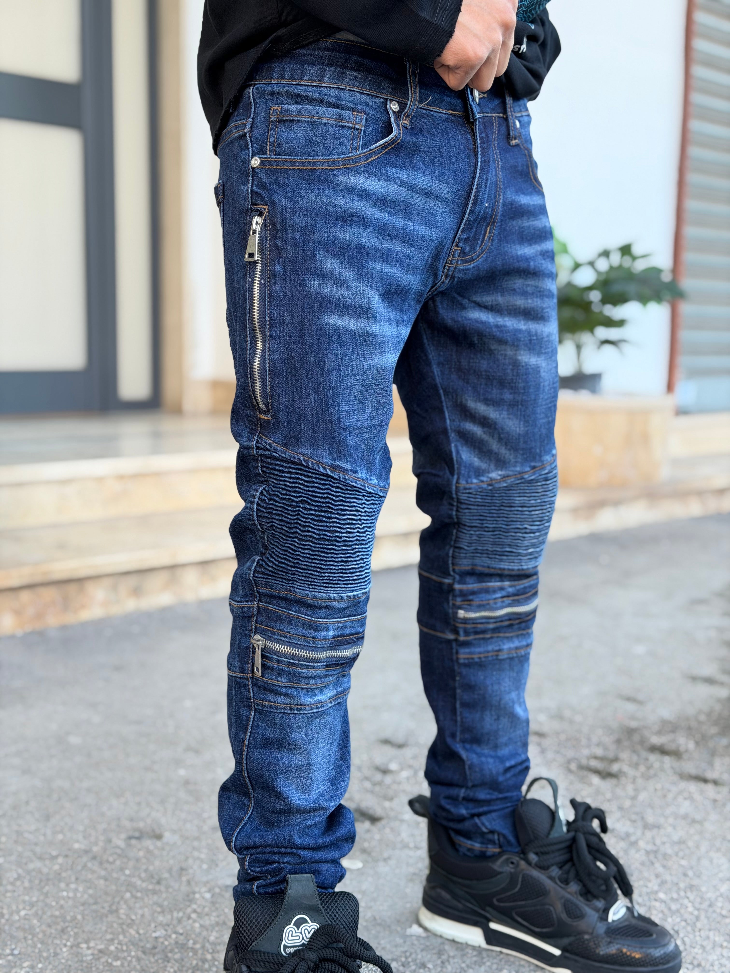 BIKER DENIM TOP2835 ZIP