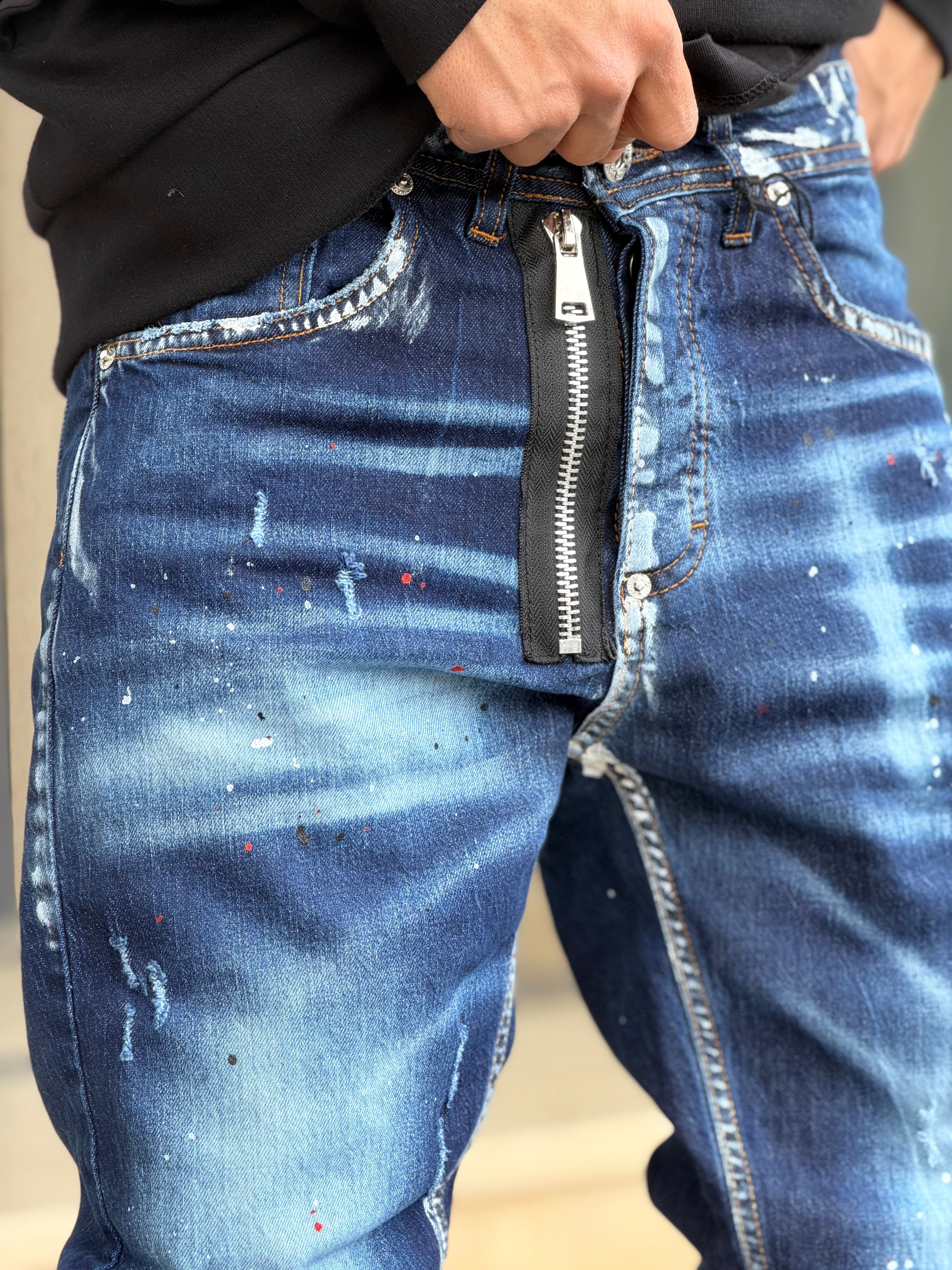 DENIM ZIP DSQ MOD SPARTAN 4BLU