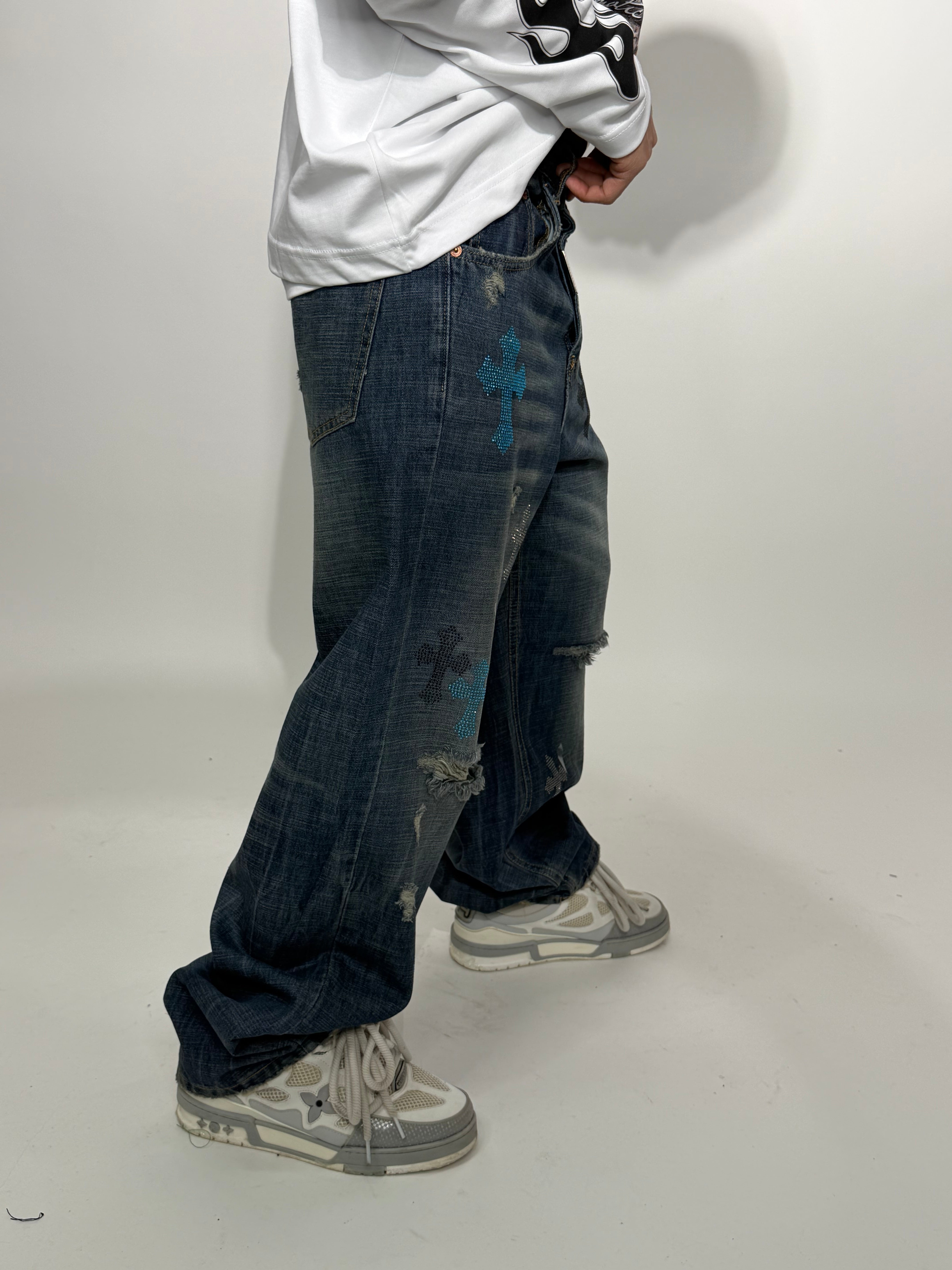 JEANS BAGGY CNT CR*ME BLU