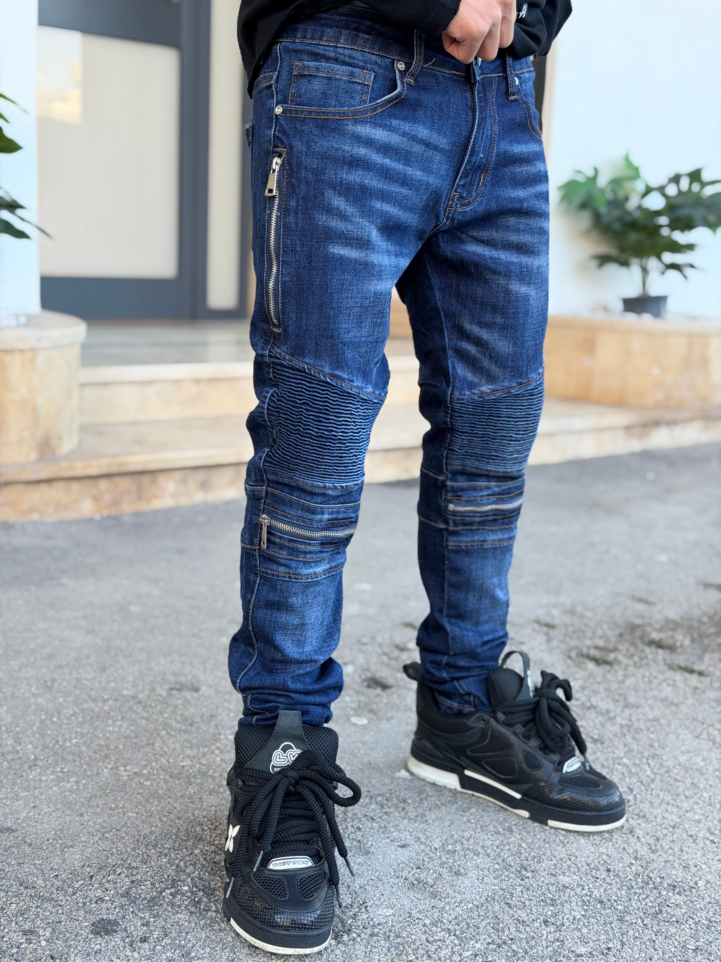 BIKER DENIM TOP2835 ZIP