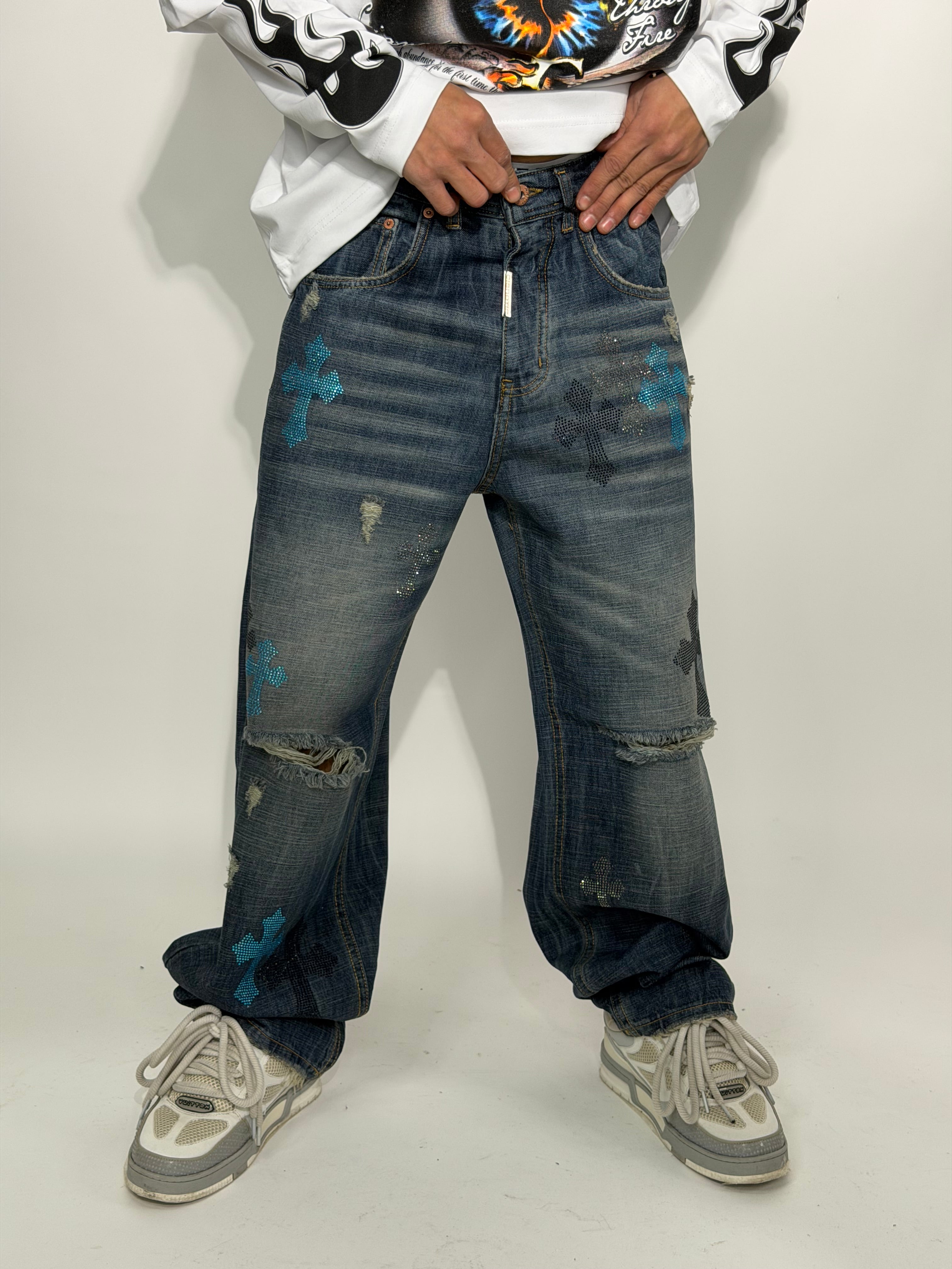 JEANS BAGGY CNT CR*ME BLU