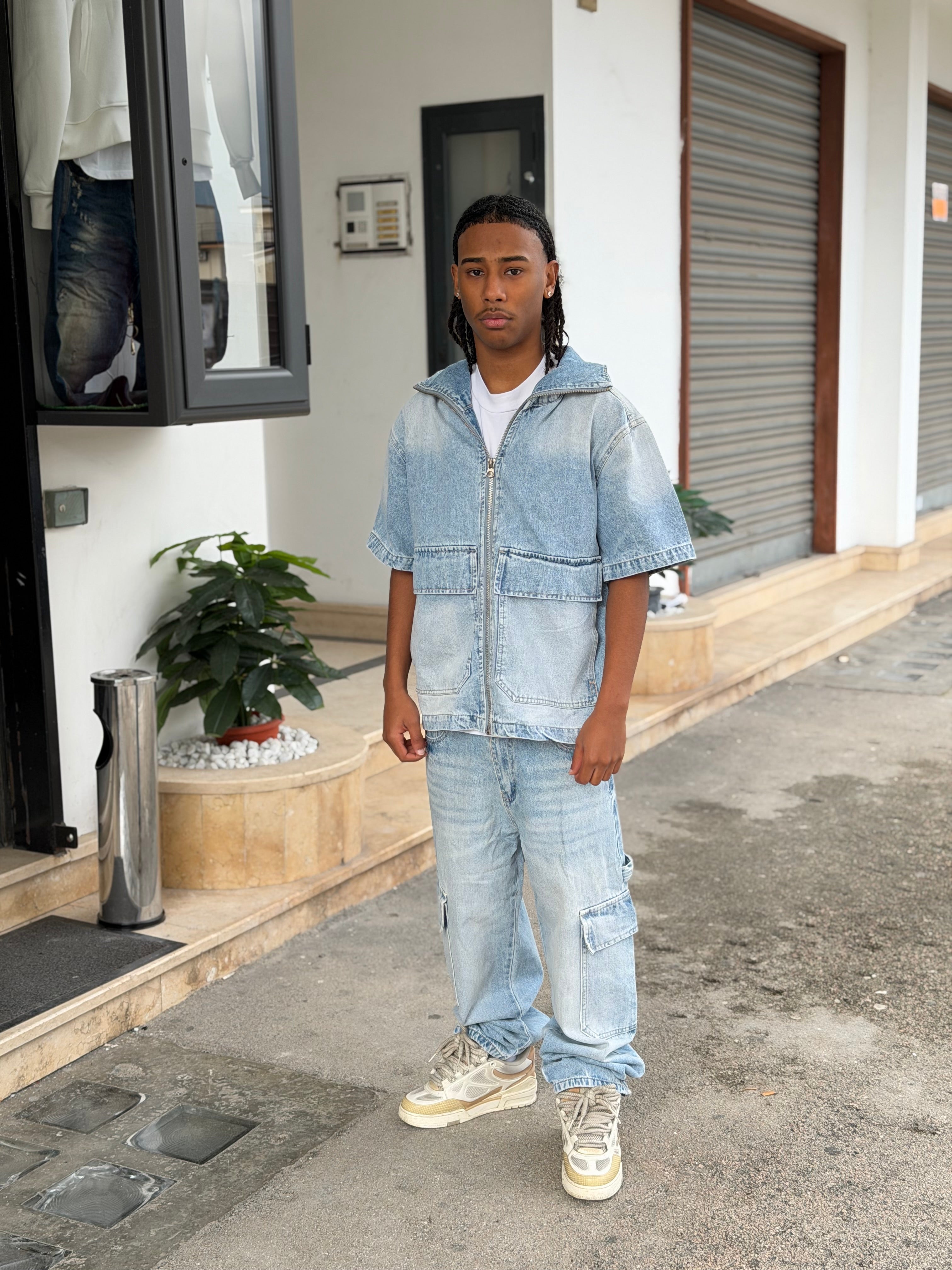 COORDSET DENIM HOODIE M5-431